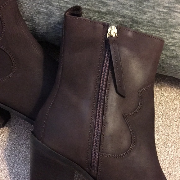 NWT Brand New MANGO cowboy boots coffee brown heel - Picture 5 of 6